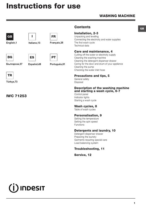 manuale indesit iwc|indesit iwc 71253 manual.